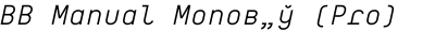 BB Manual Monoв„ў (Pro) Text Semi Regular Italic